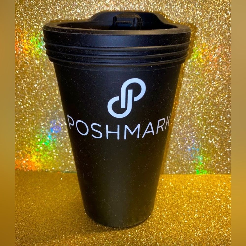 NEW Poshmark Branded Travel Coffee Cup With Lid (Black) - Never Used!
